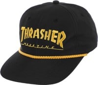 Thrasher Logo Rope Snapback Hat - black/yellow