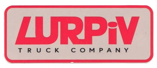 Lurpiv Plate Logo Sticker - grey/red - view large