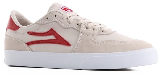 Lakai York Skate Shoes - white/red suede - view large