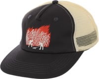 Passport Brush Fire Workers Trucker Hat - tar/off white