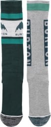 Burton Kids Weekend Midweight 2-Pack Snowboard Socks - deep emerald