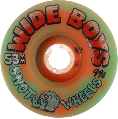 Snot Wide Boys Skateboard Wheels - orange/green swirl (99a) - view large