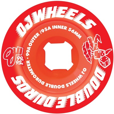 OJ Double Duro Mini Combo Skateboard Wheels - transluscent red (99a/95a) - view large