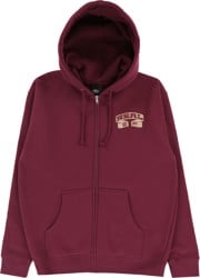 Real Muni Embroidered Zip Hoodie - maroon/khaki