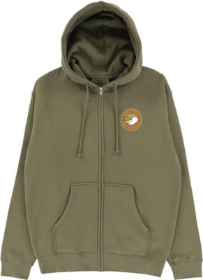 Anti-Hero Eagle Round Zip Hoodie - army/orange-yellow-white - view large