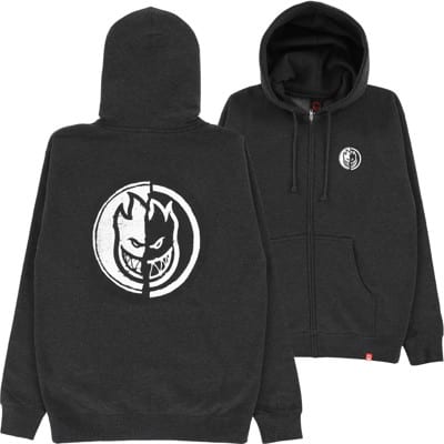 Spitfire Yin Yang Zip Hoodie - charcoal/black-white - view large