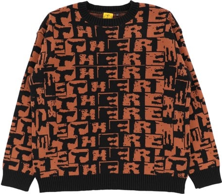 There Torn Jacquard Knit Sweater - black/brown - view large