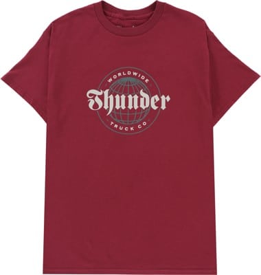 Thunder Worldwide Script T-Shirt - maroon/grey-green - view large