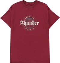 Thunder Worldwide Script T-Shirt - maroon/grey-green