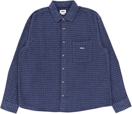 Obey Bigwig Knox L/S Shirt - academy navy multi - view large