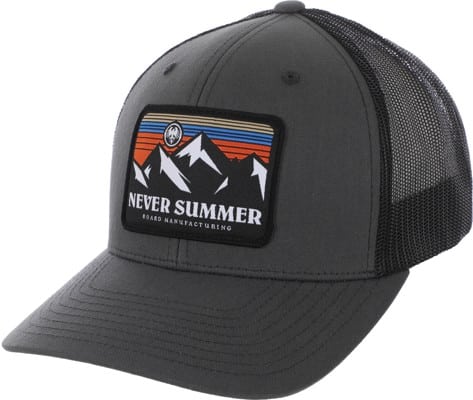 Never Summer Retro Sunset Trucker Hat - charcoal/black mesh - view large