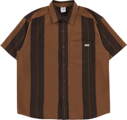 Polar Skate Co. Mitchell S/S Shirt - brown block stripe - view large