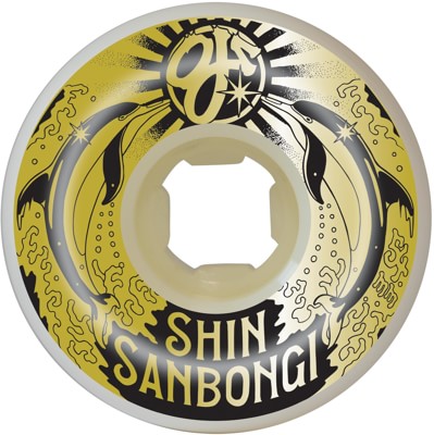 OJ Shin Sanbongi Pro Double Duro Mini Combo Skateboard Wheels - dolphins gold (101a/05a) - view large