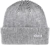 Autumn Cord Beanie - white black