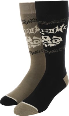 686 Welcome 2-Pack Snowboard Socks - black pair + sage pair - view large