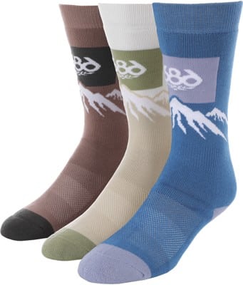 686 Women's Snow Caps 3-Pack Snowboard Socks - earth tones - view large