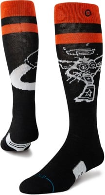 Stance Performance Mid Cushion Merino Wool Snowboard Socks - (jill perkins) black - view large