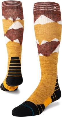 Stance Performance Mid Cushion Merino Wool Snowboard Socks - windy peaks gold - view large