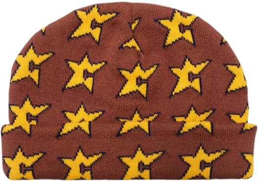 Carpet C-Star All Over Jacquard Beanie - brown/yellow - view large