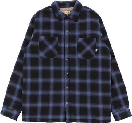 Girl Sherpa Lined Flannel Shirt - black/blue - view large