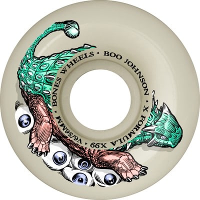 Bones Boo Pro X-Formula V6 Widecut Skateboard Wheels - dino-sorta (99a) - view large