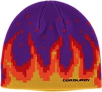 Corduroy Digi Flames Beanie - purple