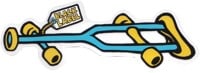 Black Label Crutch Sticker - blue crutch/yellow