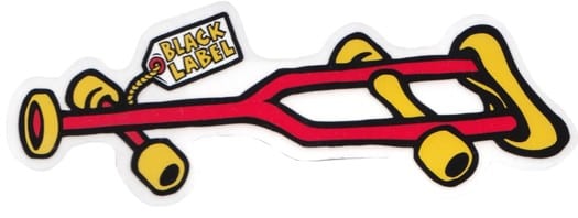 Black Label Crutch Sticker - red crutch/yellow - view large