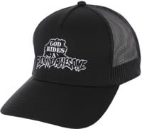 Fucking Awesome God Rides Snapback Hat - grey/black