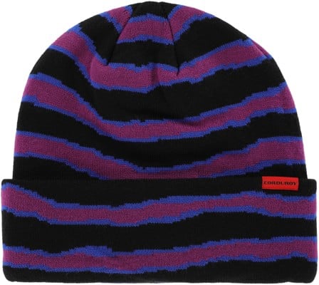 Corduroy Ripped Stripe Beanie - black - view large