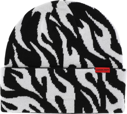 Corduroy Tribal Flames Beanie - black - view large