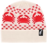 Crab Grab Nordicrab Beanie - off white and red