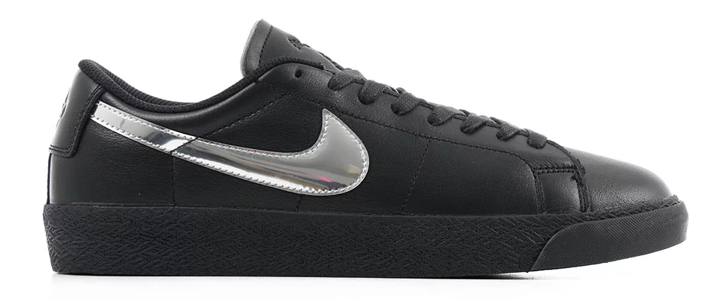 Nike SB Zoom Blazer Low x Dancer Skateboards Black Metallic Silver 9