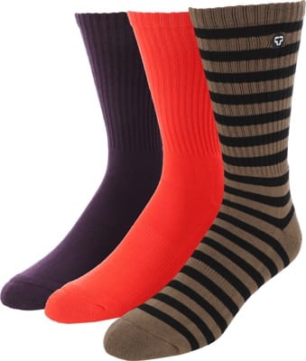 Tactics Icon Sock 3 Pack - red/bone/stripe - view large