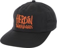 Heroin Script Snapback Hat - black/orange