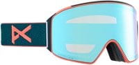 Anon M4 Cylindrical Goggles + MFI Face Mask & Bonus Lens - deep emerald/perceive variable blue + cloudy pink lens