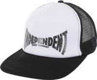 Independent Skull Span Trucker Hat - white/black