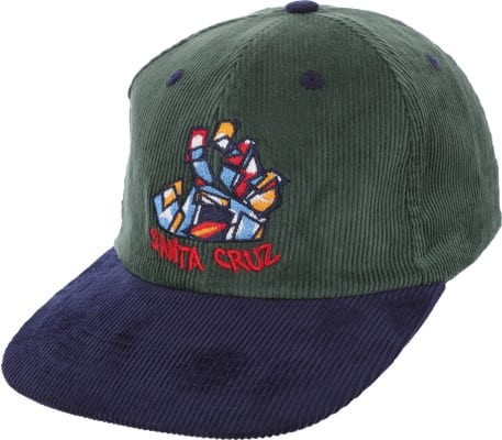 Santa Cruz Scratched Snapback Hat - green/navy - view large