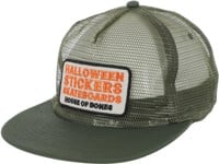 Halloween Stickers Skateboards House Of Bones Trucker Hat - army