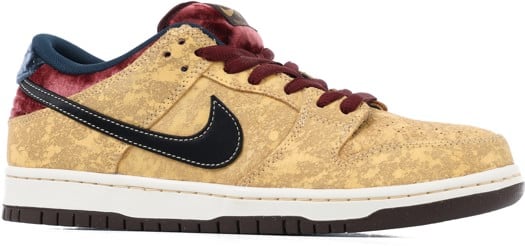 Nike SB Dunk Low Pro SB Skate Shoes - celestial gold/black-dark team red - view large