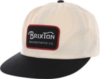 Brixton Grade Snapback Hat - off white/black