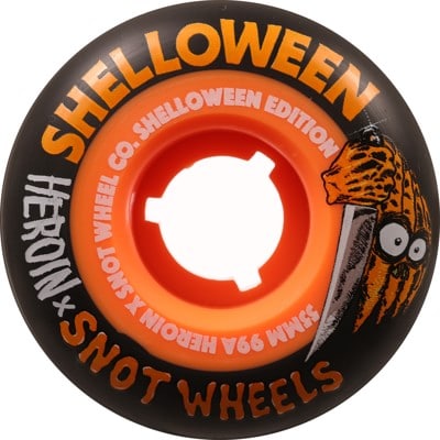 Snot Heroin x Snot Shelloween OG Shape Skateboard Wheels - black/orange core (99a) - view large