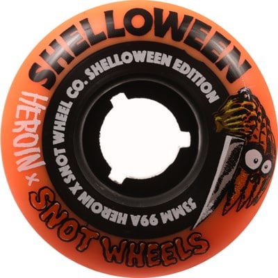 Snot Heroin x Snot Shelloween OG Shape Skateboard Wheels - orange/black core (99a) - view large