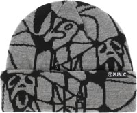 Public General Beanie - grey jacquard