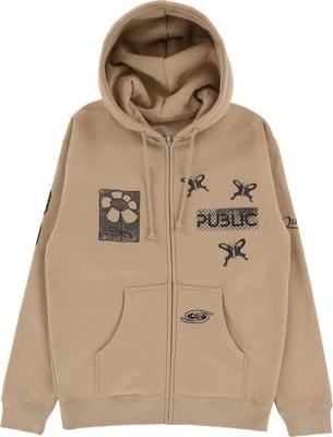 Public Sum Zip Hoodie - brown - view large