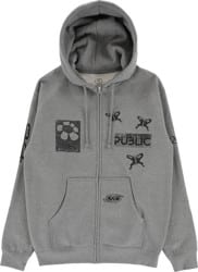 Public Sum Zip Hoodie - grey