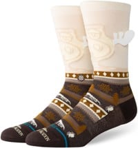 Stance Christmas Vacation Have Some Eggnog Crew Sock - dark brown