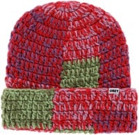 Obey Patchwork Rib Beanie - red multi