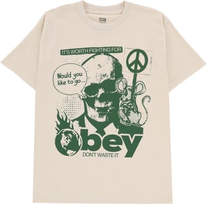 Obey Don't Waste It T-Shirt - cream - view large