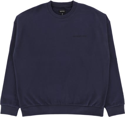 Brixton Embroidered Heavyweight Oversized Crew Sweatshirt - washed navy - view large